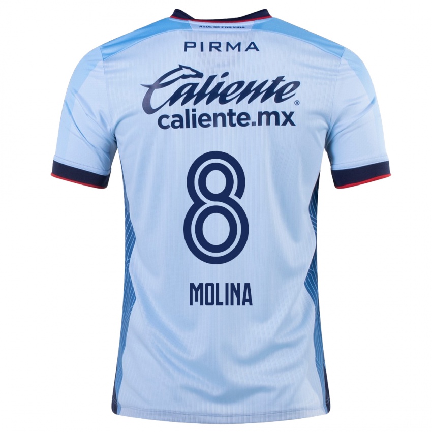 Mulher Camisola Dalia Molina #8 Céu Azul Alternativa 2023/24 Camisa