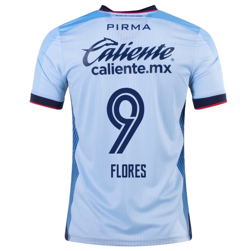 Mulher Camisola Daniela Flores #9 Céu Azul Alternativa 2023/24 Camisa