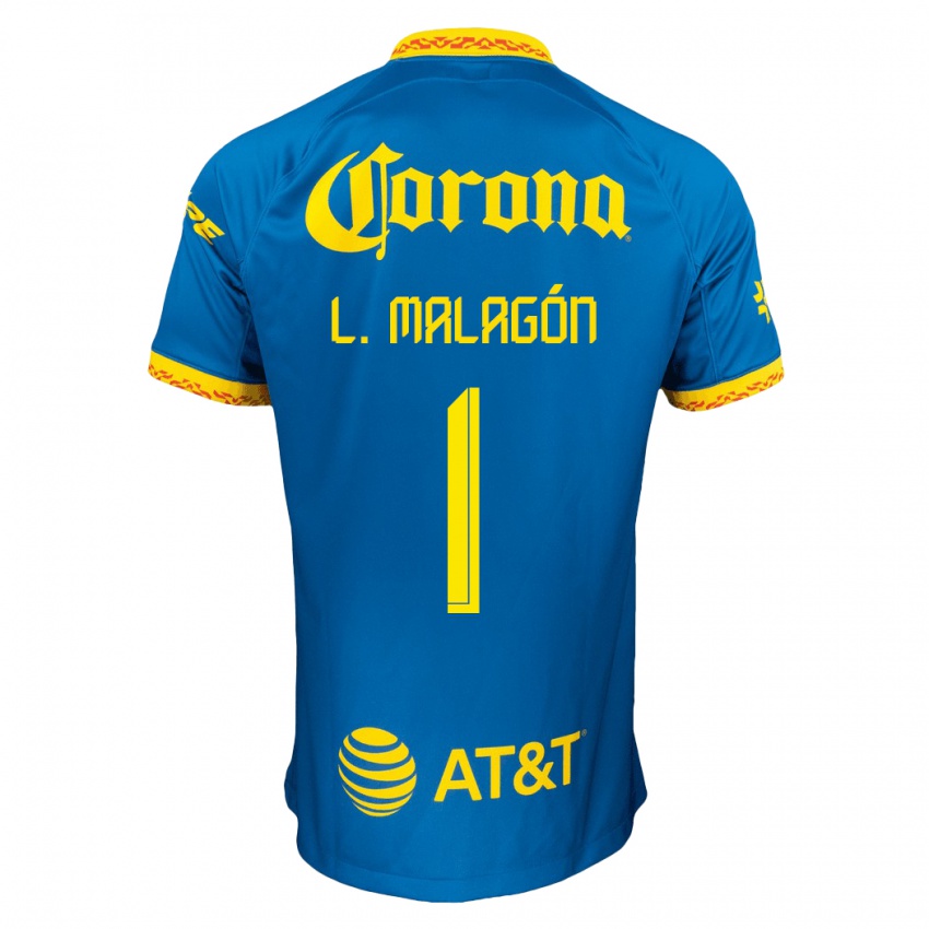 Mulher Camisola Luis Malagón #1 Azul Alternativa 2023/24 Camisa