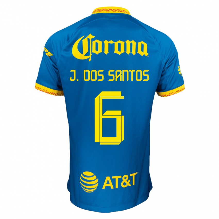 Mulher Camisola Jonathan Dos Santos #6 Azul Alternativa 2023/24 Camisa