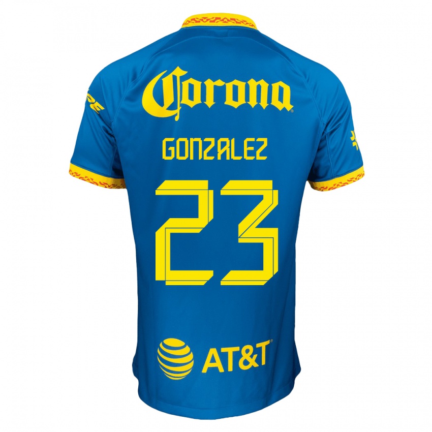 Mulher Camisola Itzel Gonzalez #23 Azul Alternativa 2023/24 Camisa
