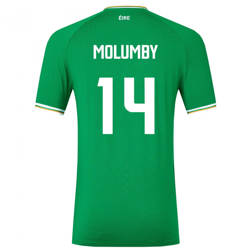 Criança Camisola Irlanda Jayson Molumby #14 Verde Principal 24-26 Camisa