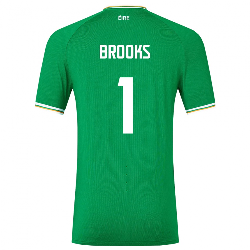 Criança Camisola Irlanda Tiernan Brooks #1 Verde Principal 24-26 Camisa