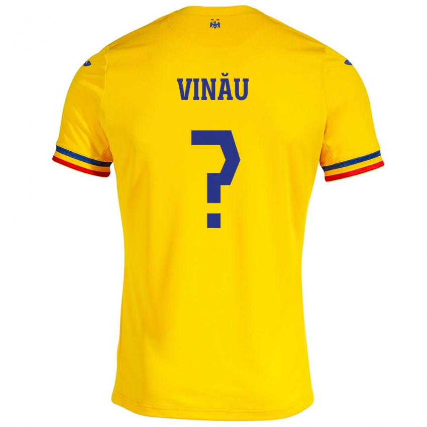 Homem Camisola Romênia Eric Vînău #0 Amarelo Principal 24-26 Camisa