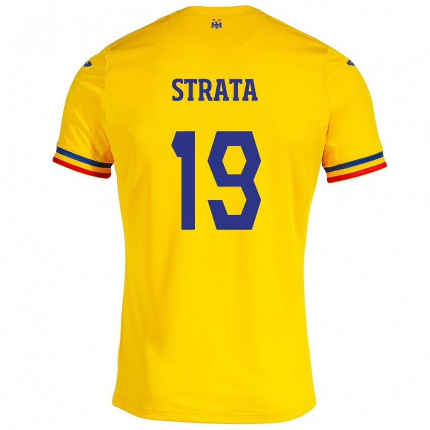 Mulher Camisola Romênia Tony Strata #19 Amarelo Principal 24-26 Camisa