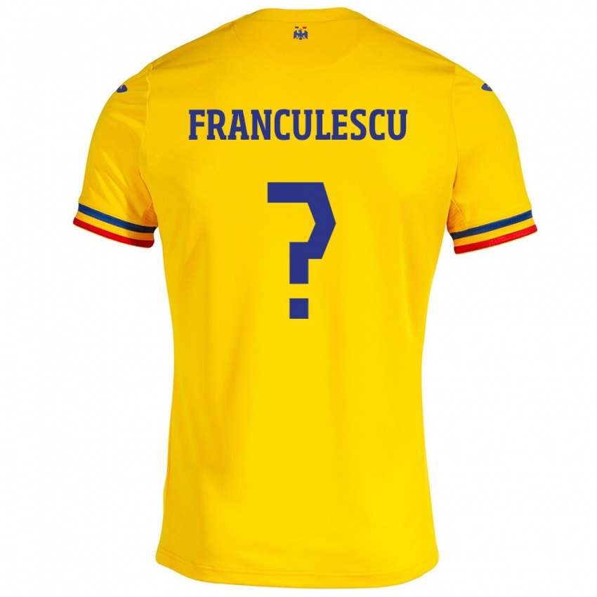 Mulher Camisola Romênia Adrian Frânculescu #0 Amarelo Principal 24-26 Camisa