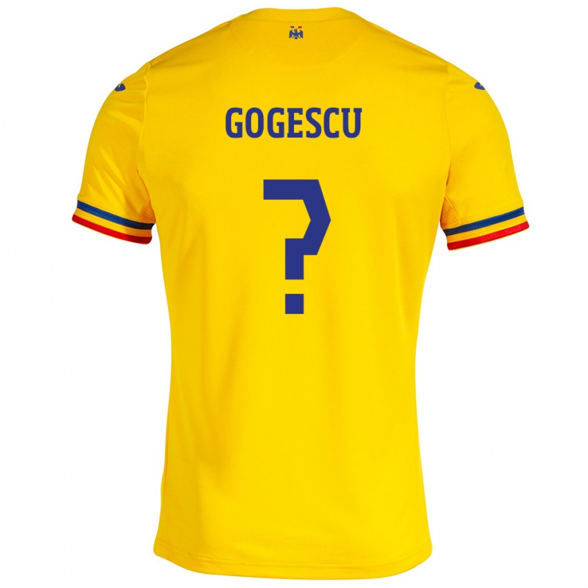 Mulher Camisola Romênia George Gogescu #0 Amarelo Principal 24-26 Camisa