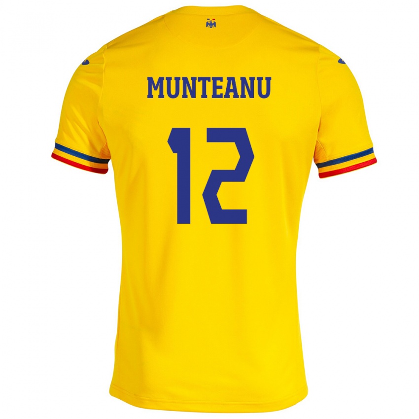 Mulher Camisola Romênia Rafael Munteanu #12 Amarelo Principal 24-26 Camisa