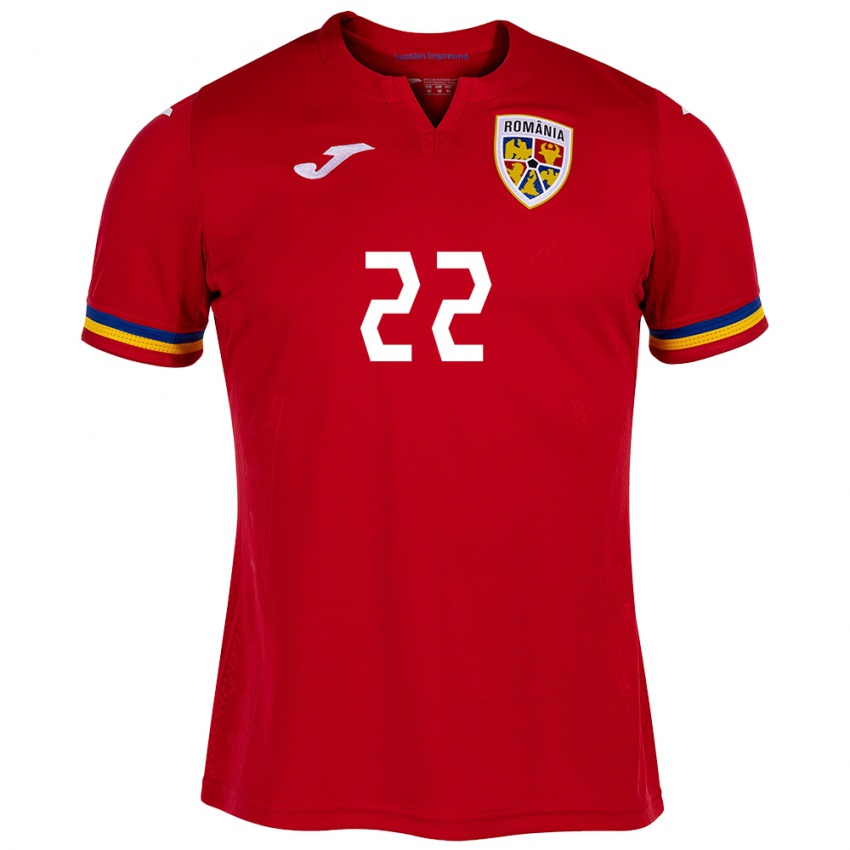 Mulher Camisola Romênia Vasile Mogoș #22 Vermelho Alternativa 24-26 Camisa