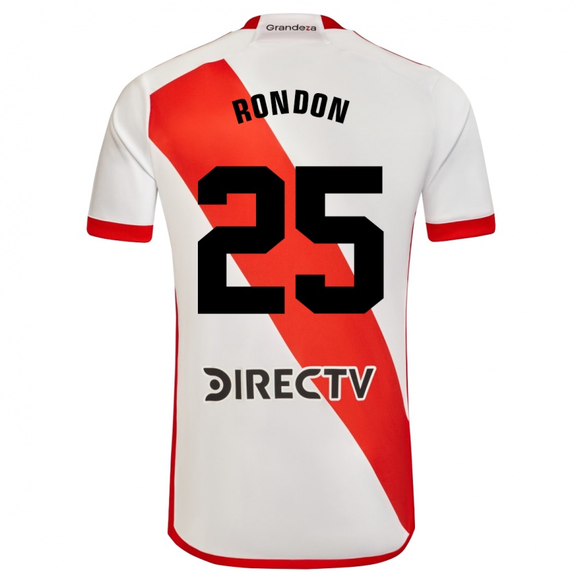 Criança Camisola Salomon Rondon #25 Branco Vermelho Principal 2023/24 Camisa