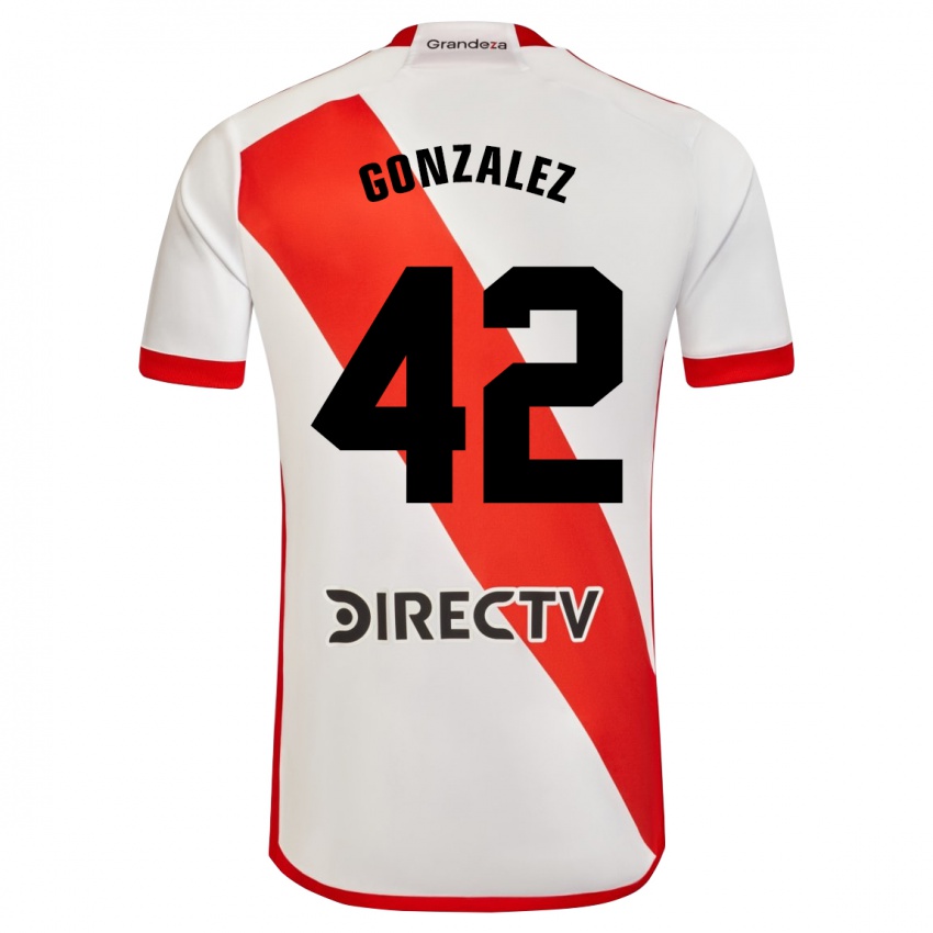 Criança Camisola Alexis González #42 Branco Vermelho Principal 2023/24 Camisa