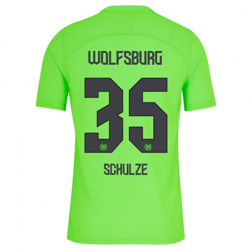 Criança Camisola Philipp Schulze #35 Verde Principal 2023/24 Camisa