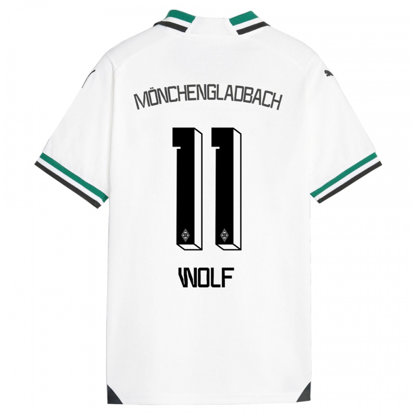 Criança Camisola Hannes Wolf #11 Branco Verde Principal 2023/24 Camisa