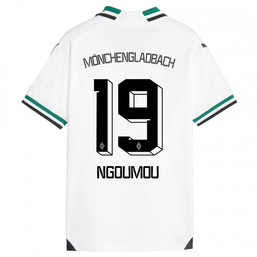 Criança Camisola Nathan Ngoumou #19 Branco Verde Principal 2023/24 Camisa