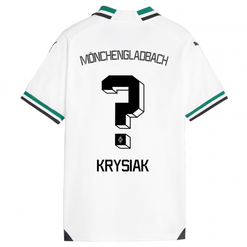 Criança Camisola Bartlomiej Krysiak #0 Branco Verde Principal 2023/24 Camisa