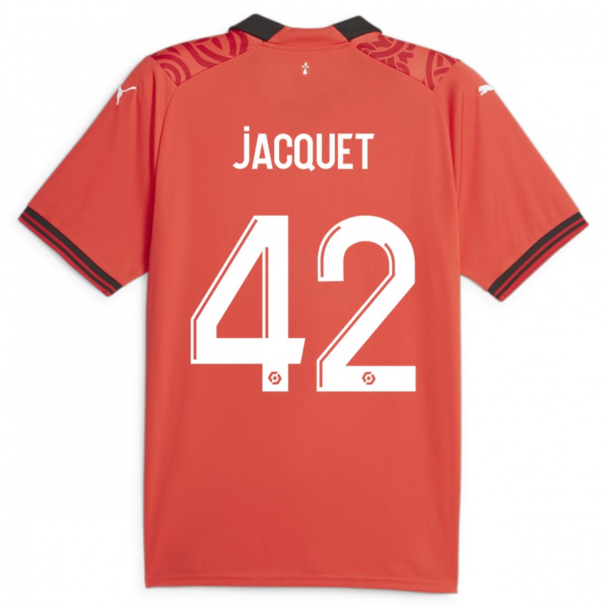 Criança Camisola Jérémy Jacquet #42 Vermelho Principal 2023/24 Camisa