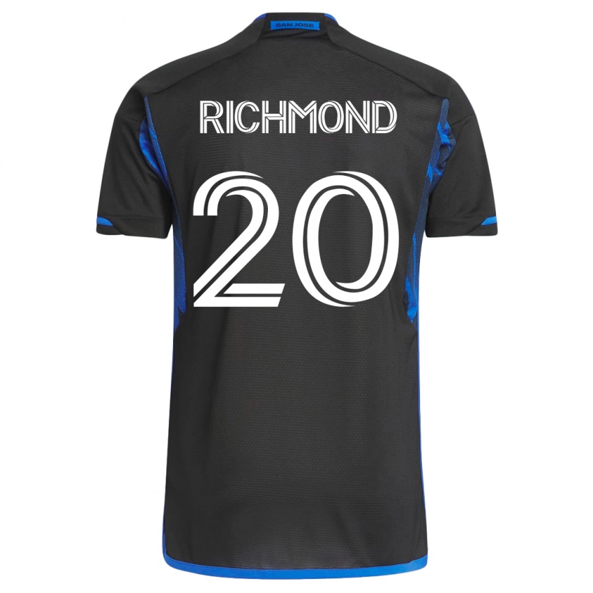 Criança Camisola Will Richmond #20 Azul Preto Principal 2023/24 Camisa