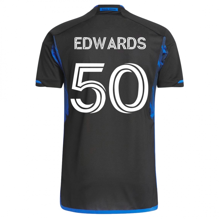 Criança Camisola Aaron Edwards #50 Azul Preto Principal 2023/24 Camisa