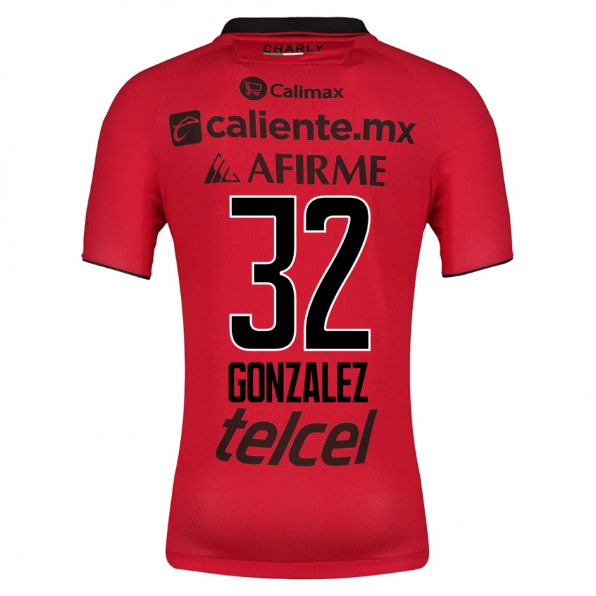 Criança Camisola Carlos Gonzalez #32 Vermelho Principal 2023/24 Camisa
