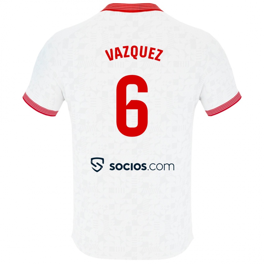 Criança Camisola Manolo Vázquez #6 Branco Principal 2023/24 Camisa