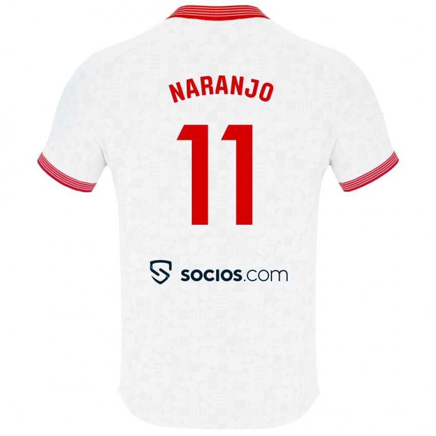 Criança Camisola Mario Naranjo #11 Branco Principal 2023/24 Camisa