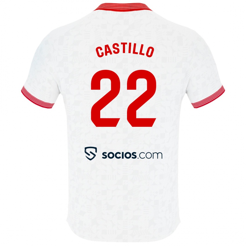 Criança Camisola José Castillo #22 Branco Principal 2023/24 Camisa