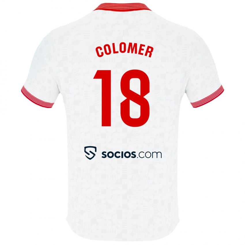 Criança Camisola Carlos Colomer #18 Branco Principal 2023/24 Camisa