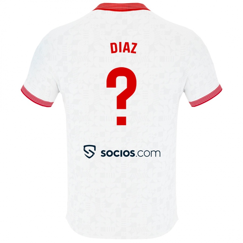 Criança Camisola Álvaro Díaz #0 Branco Principal 2023/24 Camisa