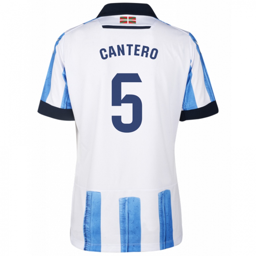 Criança Camisola Yago Cantero #5 Branco Azulado Principal 2023/24 Camisa
