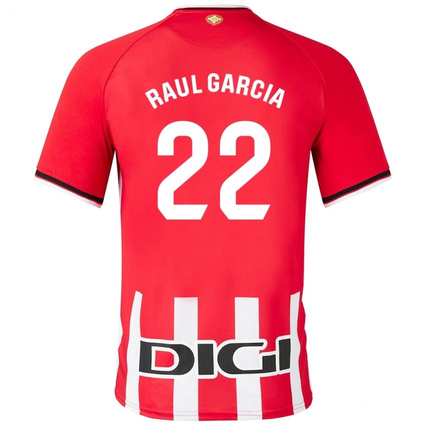 Criança Camisola Raúl García #22 Vermelho Principal 2023/24 Camisa