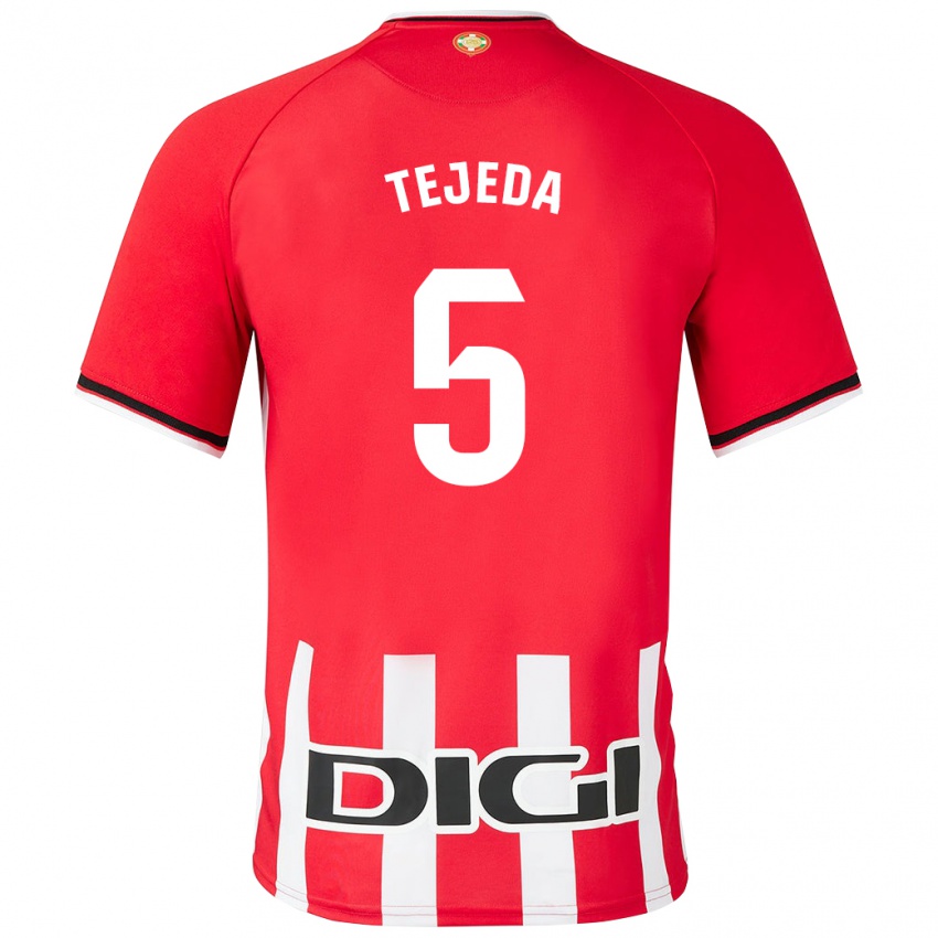 Criança Camisola Diego Tejeda #5 Vermelho Principal 2023/24 Camisa