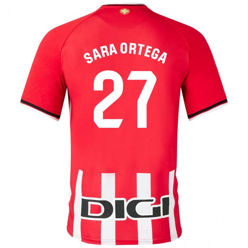 Criança Camisola Sara Ortega Ruiz #27 Vermelho Principal 2023/24 Camisa
