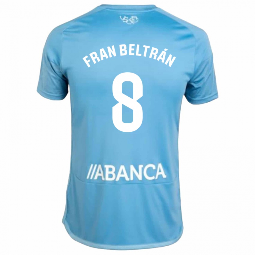 Criança Camisola Fran Beltrán #8 Azul Principal 2023/24 Camisa