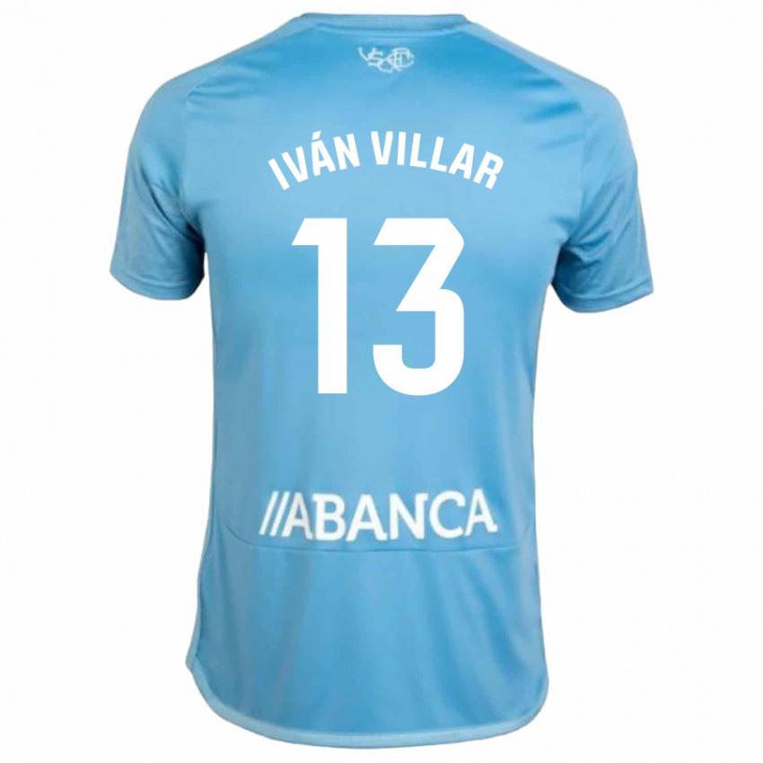 Criança Camisola Iván Villar #13 Azul Principal 2023/24 Camisa