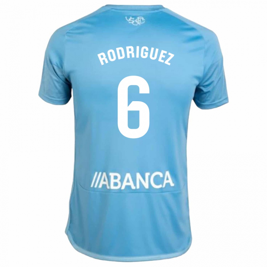 Criança Camisola Damián Rodríguez #6 Azul Principal 2023/24 Camisa
