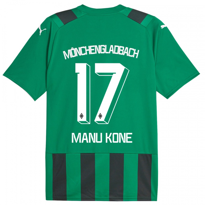 Criança Camisola Manu Koné #17 Preto Verde Alternativa 2023/24 Camisa