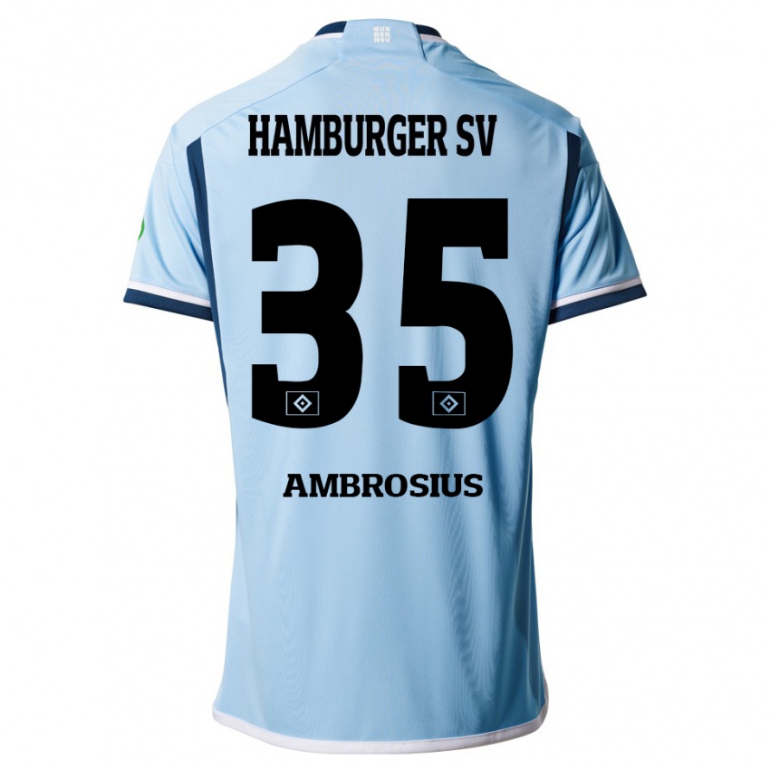 Criança Camisola Stephan Ambrosius #35 Azul Alternativa 2023/24 Camisa