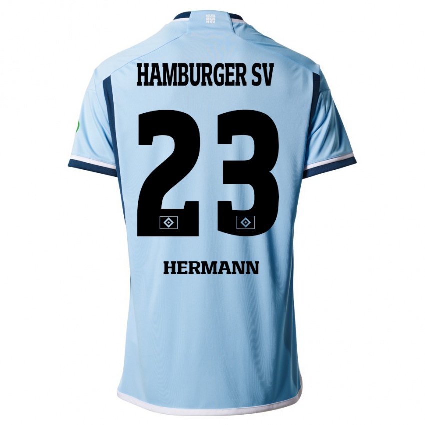 Criança Camisola Hannes Hermann #23 Azul Alternativa 2023/24 Camisa