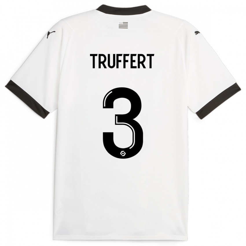 Criança Camisola Adrien Truffert #3 Branco Alternativa 2023/24 Camisa