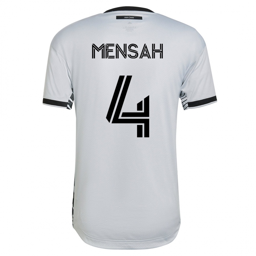 Criança Camisola Jonathan Mensah #4 Branco Alternativa 2023/24 Camisa