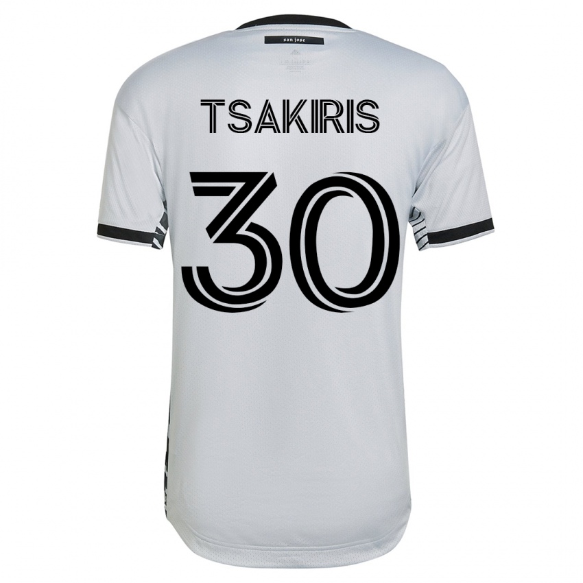 Criança Camisola Niko Tsakiris #30 Branco Alternativa 2023/24 Camisa