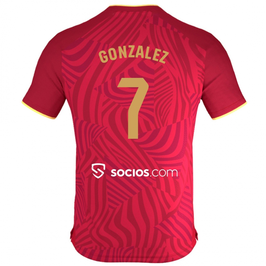 Criança Camisola Juan González #7 Vermelho Alternativa 2023/24 Camisa