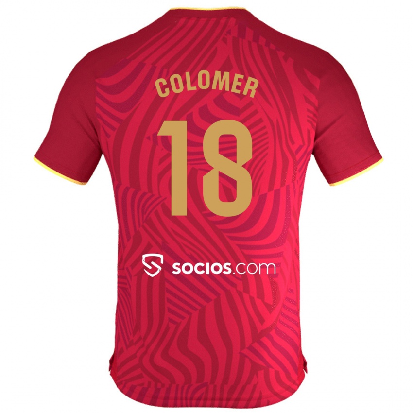 Criança Camisola Carlos Colomer #18 Vermelho Alternativa 2023/24 Camisa