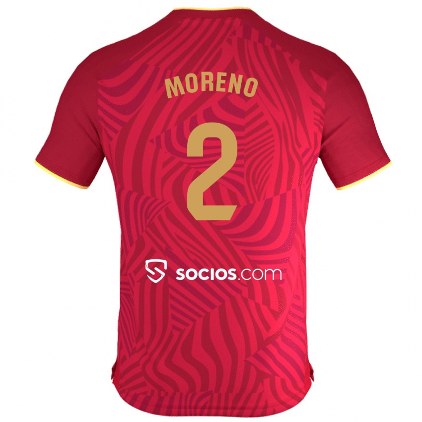 Criança Camisola Jorge Moreno #2 Vermelho Alternativa 2023/24 Camisa