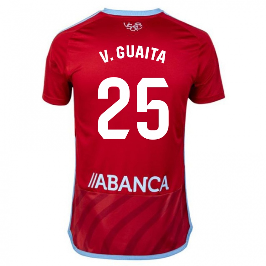 Criança Camisola Vicente Guaita #25 Vermelho Alternativa 2023/24 Camisa
