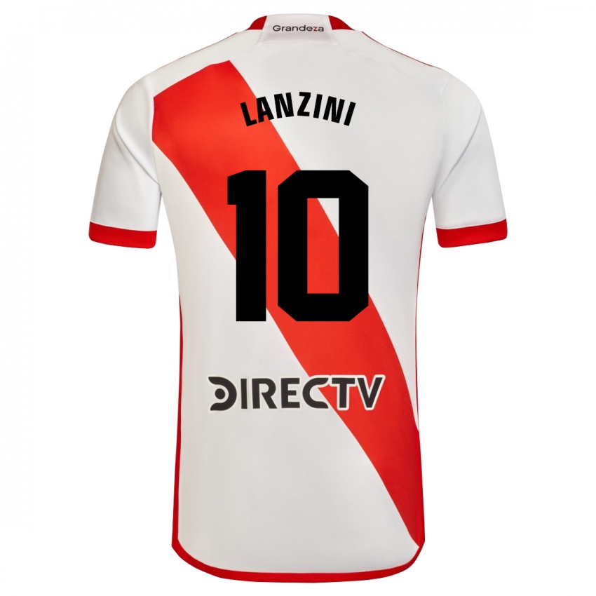 Homem Camisola Manuel Lanzini #10 Branco Vermelho Principal 2023/24 Camisa