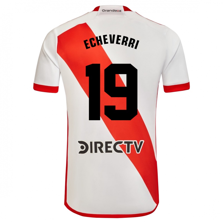 Homem Camisola Claudio Echeverri #19 Branco Vermelho Principal 2023/24 Camisa