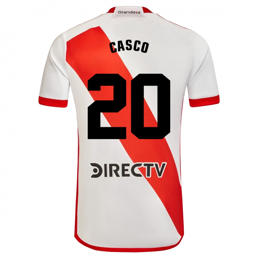 Homem Camisola Milton Casco #20 Branco Vermelho Principal 2023/24 Camisa