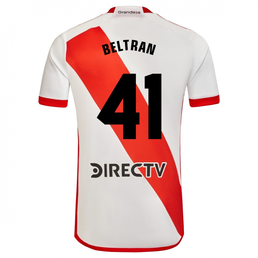 Homem Camisola Santiago Beltrán #41 Branco Vermelho Principal 2023/24 Camisa