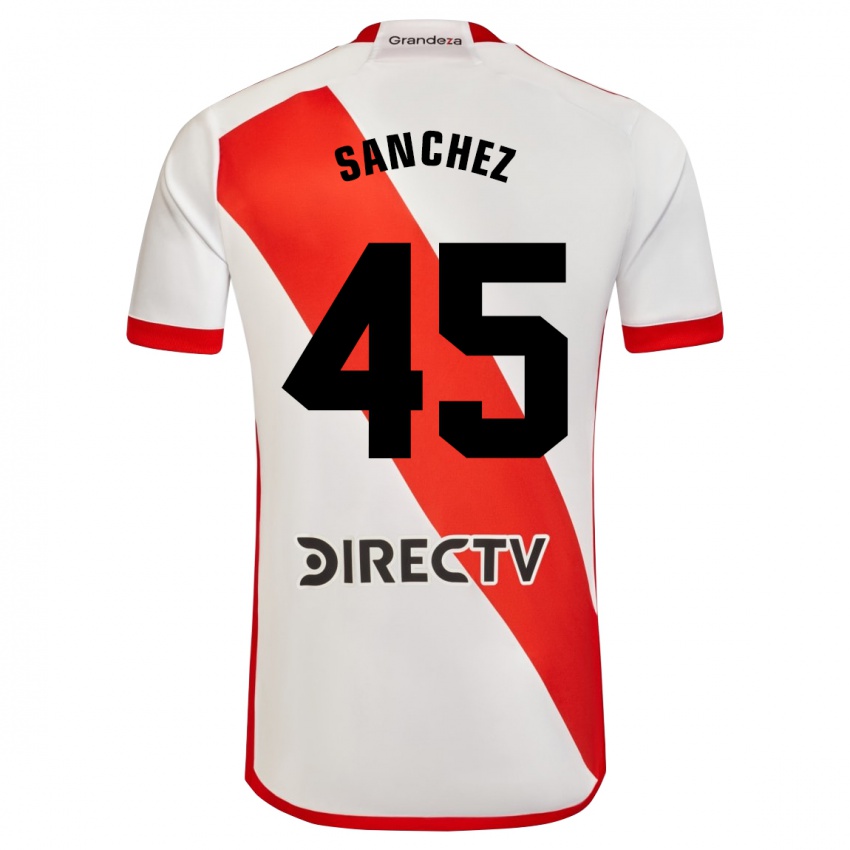 Homem Camisola Sebastián Sánchez #45 Branco Vermelho Principal 2023/24 Camisa